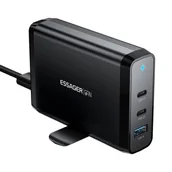 Ładowarki do telefonów - Ładowarka sieciowa 2xUSB-C 1xUSB-A 140W Essager GaN (czarna) - miniaturka - grafika 1