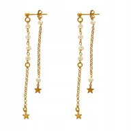 Kolczyki - Pozłacane Kolczyki z Gwiazdką i Cyrkoniami Pr.925 - miniaturka - grafika 1