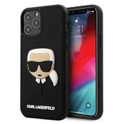 Etui i futerały do telefonów - Karl Lagerfeld KLHCP12LKH3DBK iPhone 12 Pro Max 6,7" czarny/black hardcase 3D Rubber Karl s Head - miniaturka - grafika 1