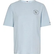 Koszulki i topy damskie - Tommy Hilfiger Damska dzianinowa topy REG NYC Okrągły C-NK SS S/S, Breezy Blue Heather, S - miniaturka - grafika 1