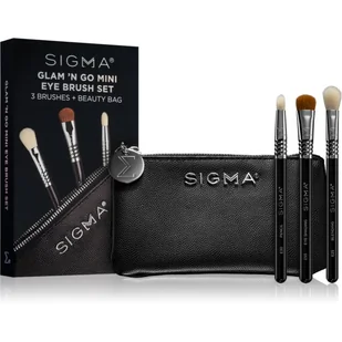 Sigma GLAM ''N GO MINI EYE BRUSH SET - Zestaw 3 MINI pędzli do makijażu oka + kosmetyczka - Pędzle do makijażu - miniaturka - grafika 1