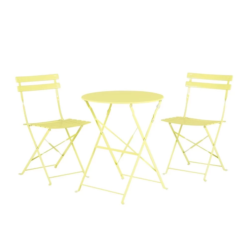 Beliani Meble ogrodowe limonkowe 2 krzesła FIORI