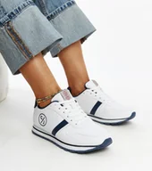 Sneakersy damskie - Biało-granatowe sneakersy damskie CROSS JEANS-37 - miniaturka - grafika 1