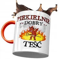 Kubki - Kubek Pomarańczowy dla Teścia Teściunia na Prezent z Nadrukiem ze Zdjęciem+ Opakowanie na prezent (wzór 01) - miniaturka - grafika 1