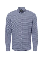 Koszule męskie - Nils Sundström Męska koszula casual Mężczyźni Slim Fit Bawełna niebieski w kratkę, S - miniaturka - grafika 1