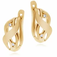 Kolczyki - Złote Kolczyki 333 Klasyczne Nieskończoność Grawer - miniaturka - grafika 1