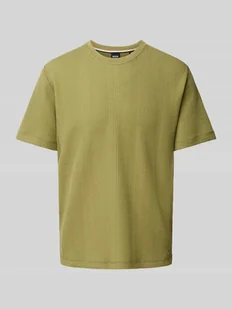 T-shirt z prążkowanym okrągłym dekoltem - Koszulki męskie - miniaturka - grafika 1