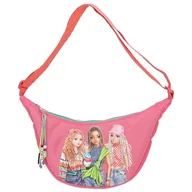 Koszulki i topy damskie - Depesche 12916 TOPModel Joy - Mała półksiężycowa torba na ramię w kolorze różowym i pomarańczowym, z motywem modelki i kolorowymi detalami, torba z regulowanym paskiem na ramię - miniaturka - grafika 1