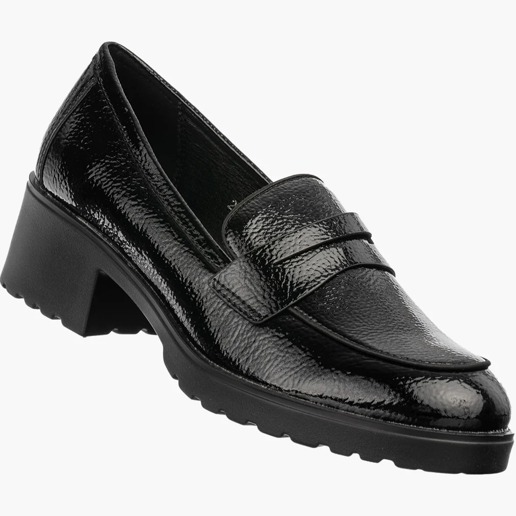 Mokasyny Damskie Ekoskóra Buty Na Obcasie Niskie Eleganckie Czarne POTOCKI 41