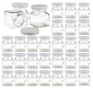 Pojemniki kuchenne - 30x pojemniki słoiki słoiczki na przyprawy 120 ml z białą zakrętką fi 53 - miniaturka - grafika 1