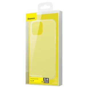 Baseus Frosted Glass Case Sztywne etui z elastyczną ramką iPhone 12 mini Biały (WIAPIPH54N-WS02) WIAPIPH54N-WS02 - Etui i futerały do telefonów - miniaturka - grafika 6