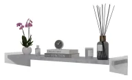 Półki do salonu - Nowoczesna półka ścienna biały + beton Zitres - miniaturka - grafika 1