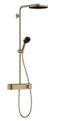 Zestawy prysznicowe - Hansgrohe Pulsify S - Zestaw prysznicowy z termostatem, średnica 26 cm, 3 strumienie, EcoSmart, brąz szczotkowany 24221140 - miniaturka - grafika 1