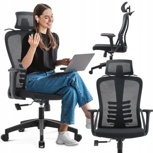 Fotel biurowy, krzesło biurowe Fotel Biurowy Obrotowy Czarny Ergonomiczny JULIET Krzesło Obrotowe Biurowe - Fotele i krzesła biurowe Fotel biurowy, krzesło biurowe Fotel Biurowy Obrotowy Czarny Ergonomiczny JULIET Krzesło Obrotowe Biurowe - Fotele i krzesła biurowe - miniaturka - grafika 1