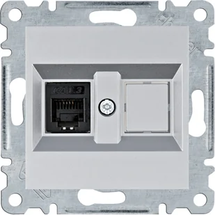Hager Gniazdo telefoniczne RJ11 LUMINA - srebrny mat - Gniazdka elektryczne - miniaturka - grafika 1