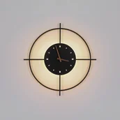 Lampy ścienne - Globo Kinkiet LED Sussy z zegarem, czarny, Ø 50 cm - miniaturka - grafika 1