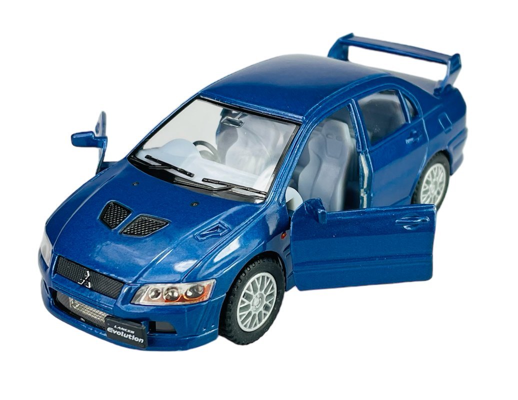 KINSMART MITSUBISHI LANCER EVOLUTION VII NIEBIESKI 1:36
