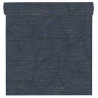 Tapety - Tapeta liście granatowo-szara winylowa na flizelinie - miniaturka - grafika 1