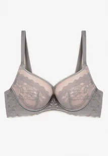 Jasnoszary Biustonosz Push-Up z Koronką Alorive - Biustonosze - miniaturka - grafika 1