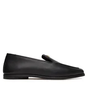 Półbuty damskie - Lordsy Tommy Hilfiger Th Leather Loafer FW0FW09319 Czarny - miniaturka - grafika 1