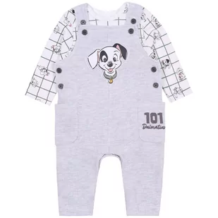 Szare Ogrodniczki Niemowlęce + Body 101 Dalmatyńczyków Disney 56 Cm - Sukienki i spódniczki dla dziewczynek - miniaturka - grafika 1