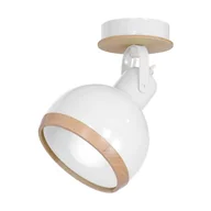 Lampy ścienne - Milagro MLP8650 Oval White 1x60W Kinkiet biały/drewno - miniaturka - grafika 1