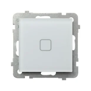 Przycisk dotykowy zwierny pojedynczy SONATA Touch - białe szkło mrożone - Wyłączniki światła i elektryczne - miniaturka - grafika 1