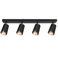 Lampy sufitowe - Lampa sufitowa kinkiet GU10 LED 4-punktowa ruchoma loft czarno-złota XUDO - miniaturka - grafika 1
