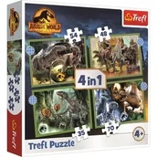 Puzzle - Puzzle 4w1 Groźne dinozaury 35, 48, 54 i 70 elementów - miniaturka - grafika 1