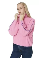 Swetry damskie - Trendyol Damska bluza z golfem zwykły regularny sweter, różowy, M - miniaturka - grafika 1