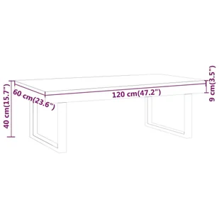 Lumarko Stolik kawowy, ciemnobrązowo-czarny, 120x60x40 cm, MDF i żelazo - Ławy i stoliki kawowe - miniaturka - grafika 7