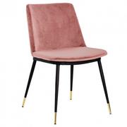 Krzesła - Krzesło DIEGO brudny róż - welur, podstawa czarno złota - miniaturka - grafika 1