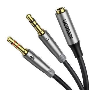 Ugreen kabel rozdzielacz AUX 3,5 mm mini jack (żeński) - 2x 3,5 mm mini jack (męski - mikrofon i słuchawki) srebrny (AV193 50255) - Kable USB - miniaturka - grafika 1