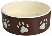 Miski dla kotów - Trixie Trixie miska ceramiczna w łapki biało brązowa) 300 ml - miniaturka - grafika 1