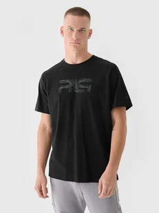Męski t-shirt z nadrukiem 4F x Robert Lewandowski RL9SAW24TTSHM2189 - czarny - Koszulki sportowe męskie - miniaturka - grafika 1