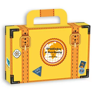 Walizka z herbatą w podróży zestaw herbat smakowych na podróż z zaparzaczem i cukrem trzcinowym 12xsaszetka 5g + 2xsaszetka 8g + zaparzacz + 14xsaszet - Zaparzacze i kawiarki - miniaturka - grafika 1