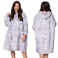 Bluzy damskie - KOC BLUZA Oversize Ciepła Gruba KOCOBLUZA 2w1 XXL KOTY Futrzak [KB-W33] - miniaturka - grafika 1