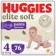 Pieluchy - 2x Pieluchomajtki HUGGIES Elite Soft Pants rozmiar 4 (9-14kg) 38 szt - miniaturka - grafika 1