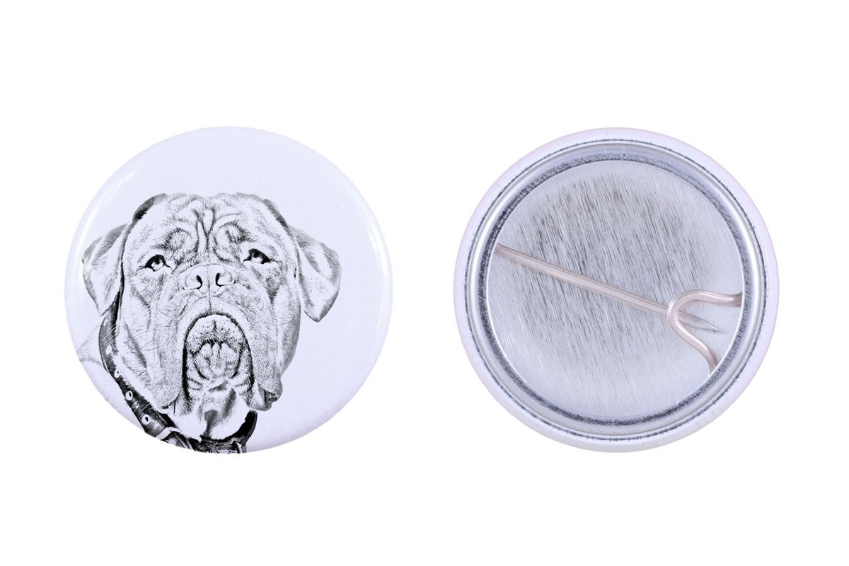 Dog z Bordeaux, Dogue de Bordeaux, Mastif francuski - przypinka z twoim psem, dodaj własne foto, marka Art-Dog