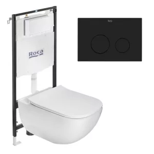 VITALLE A89310473106 PALO zestaw WC podtynkowy: stelaż, miska, deska, przycisk czarny mat - Stelaże i zestawy podtynkowe do WC - miniaturka - grafika 1