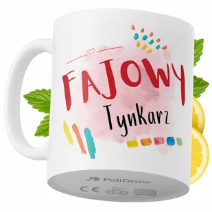 Kubek Dla Tynkarza na Prezent z Nadrukiem ze Zdjęciem 330 ml PoliDraw + Opakowanie na prezent (wzór 01) - Kubki - miniaturka - grafika 1