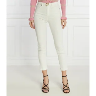 Pinko Spodnie z paskiem SUSAN | Skinny fit | denim - Spodnie damskie - miniaturka - grafika 1