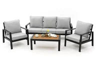 Meble ogrodowe - Zestaw mebli ogrodowych aluminiowe nowoczesne ATOL 5 grafitowo szary - miniaturka - grafika 1