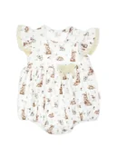 Kombinezony dla dzieci - Niemowlęcy rampers niemowlęcy w zajączki kremowy Nicol,r.62 - miniaturka - grafika 1