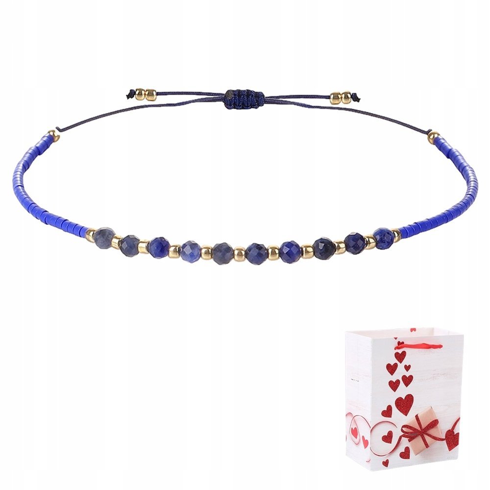 Bransoletka Koraliki Fasetki Miyuki Delica Kamień Naturalny Lapis Lazuli