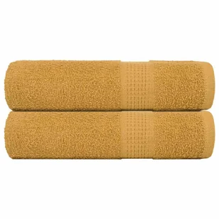vidaXL Ręczniki prysznicowe 2 szt. Złoty 70x140cm 360 gsm 100% bawełna - Ręczniki - miniaturka - grafika 1