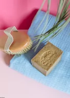 Ręczniki - Komplet SPA Niebieski ręcznik damski pareo kominek ceramiczny olejek zapachowy mydło szczotka - miniaturka - grafika 1