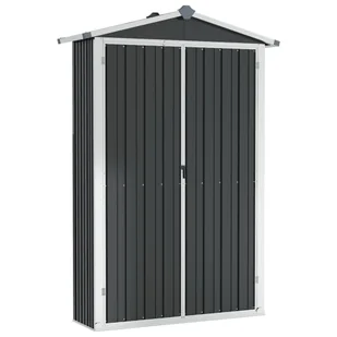 Szopa ogrodowa, antracyt, 116x45x175 cm, stal galwanizowana - Altany ogrodowe - miniaturka - grafika 1