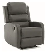 Fotele - Fotel rozkładany wypoczynkowy PEGAZ SZARY skóra syntetyczna BUFFALO 06 - miniaturka - grafika 1