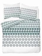 Pościel - Detexpol Pościel z mikrofibry 220x200 biała zielona szara groszki 5160 A 30 Light - miniaturka - grafika 1